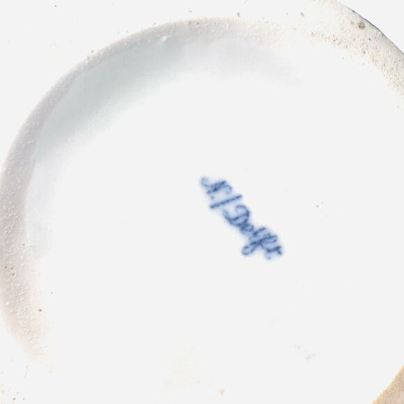 Delft Blue Pilgrim Flask Vase Loop Handle Seascape Medallion Dutch Boat, 11” H - Picture 4 of 7